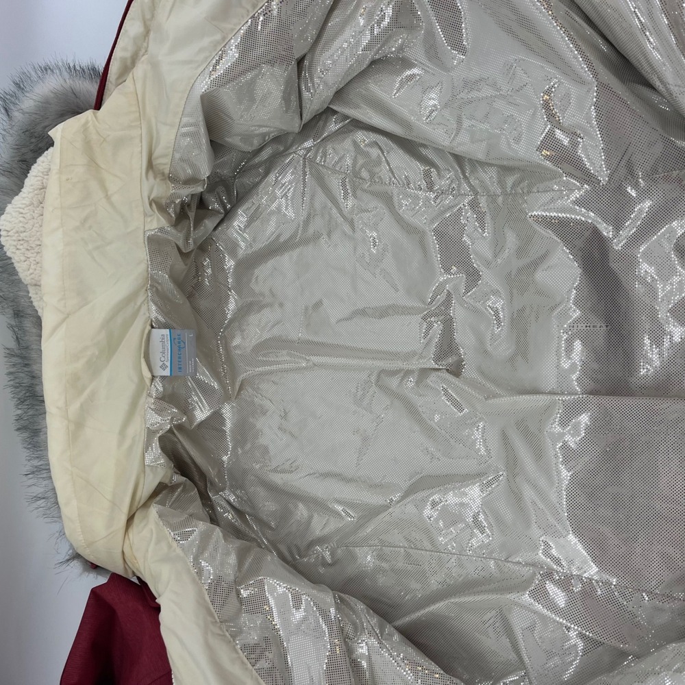 Columbia Interchange Women's Red Insulated Hooded Winter Jacket Size L - Picture 6 of 6